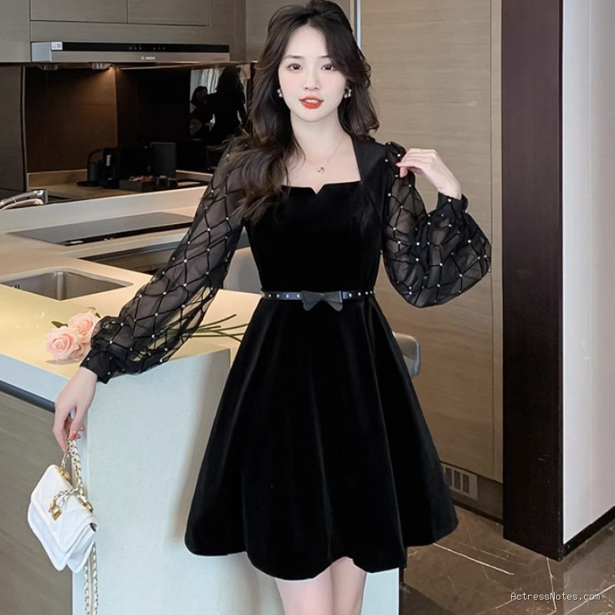Photo by shopee.co.id - Dupe Gaun Kerah Kotak Vintage ala Karakter Guru Musik di K-Drama