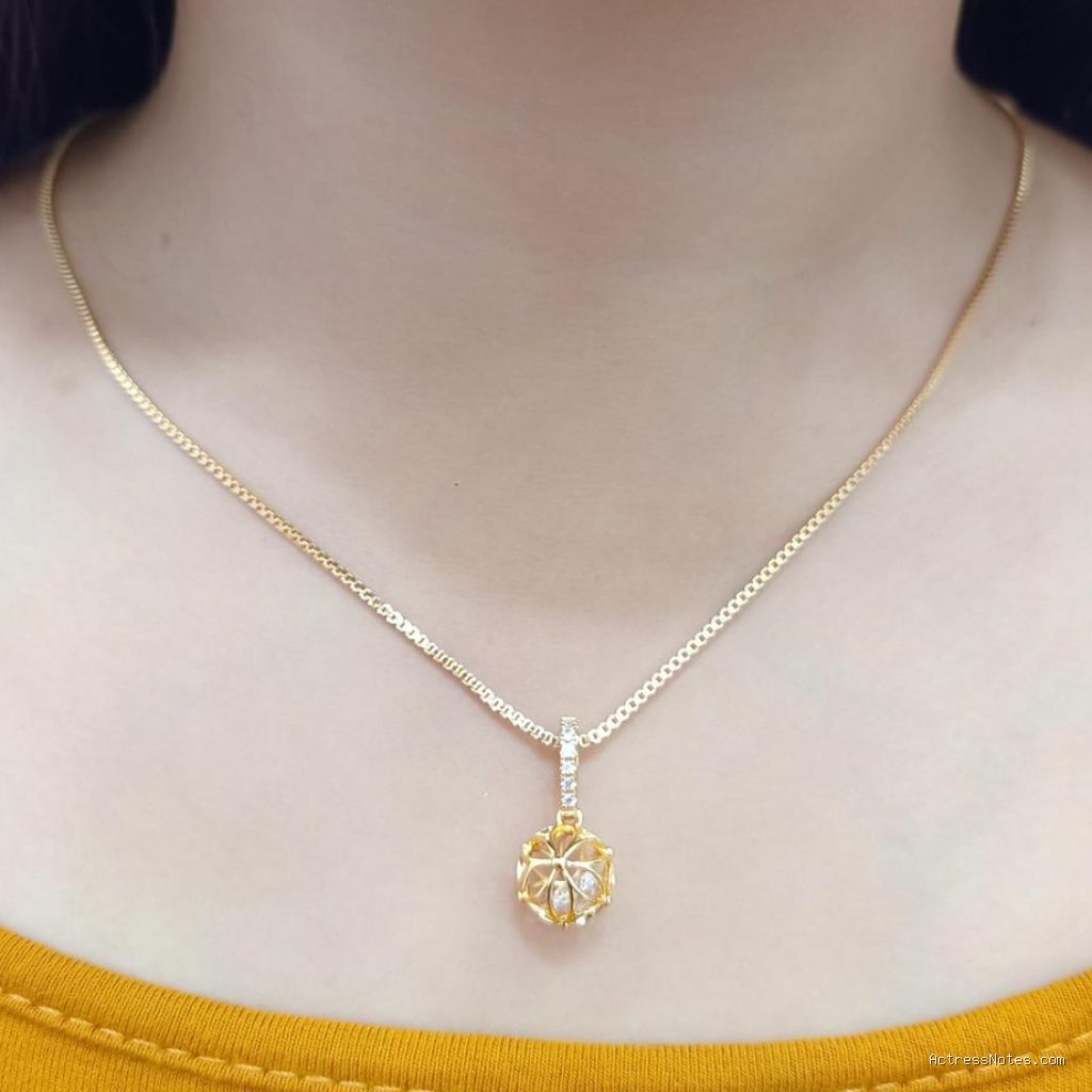 Dupe Kalung Rantai Tipis Liontin Berlian Imitasi Elegan K-Drama