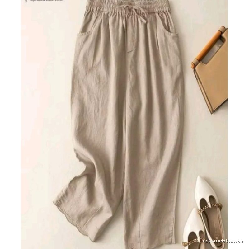 Photo by shopee.co.id - Rekomendasi Celana Kulot Linen Adem Terinspirasi Liburan Santai Aktris Asia